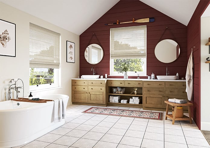 Sahara Voile, Metallic Sand - Motorised Roman Blind - Image 6